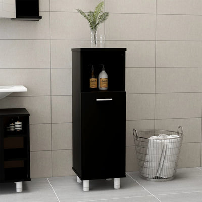 Dealsmate  Bathroom Cabinet Black 30x30x95 cm Engineered Wood