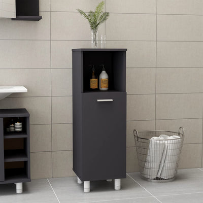 Dealsmate  Bathroom Cabinet Grey 30x30x95 cm Engineered Wood