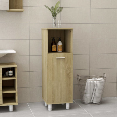 Dealsmate  Bathroom Cabinet Sonoma Oak 30x30x95 cm Engineered Wood