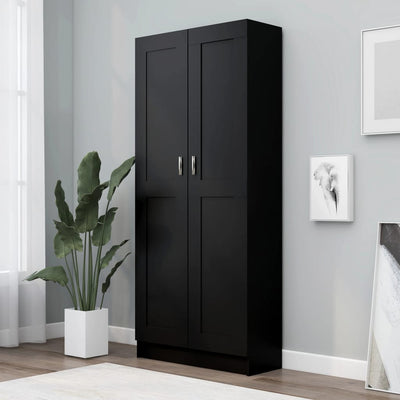 Dealsmate  Book Cabinet Black 82.5x30.5x185.5 cm Engineered Wood