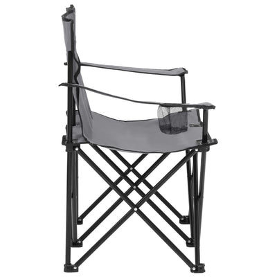 Dealsmate  2-Seater Foldable Camping Chair Steel and Fabric Grey