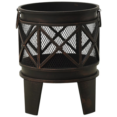 Dealsmate  Rustic Fire Pit with Poker Φ42x54 cm Steel