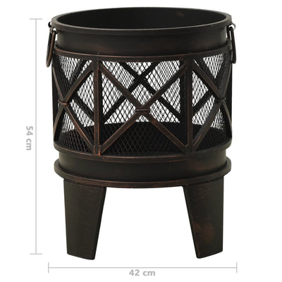 Dealsmate  Rustic Fire Pit with Poker Φ42x54 cm Steel