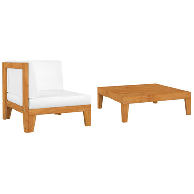 Dealsmate  2 Piece Garden Lounge Set with Cushions Solid Acacia Wood