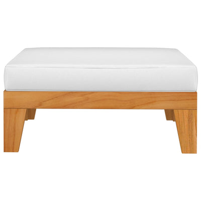 Dealsmate  Sectional Footrest with Cream White Cushion Solid Acacia Wood