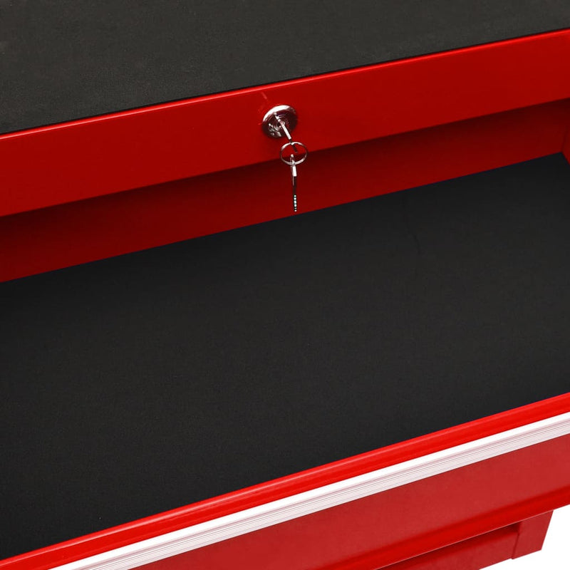 Dealsmate  Tool Trolley with 10 Drawers Steel Red