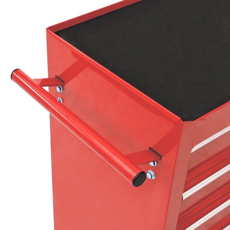 Dealsmate  Tool Trolley with 15 Drawers Steel Red