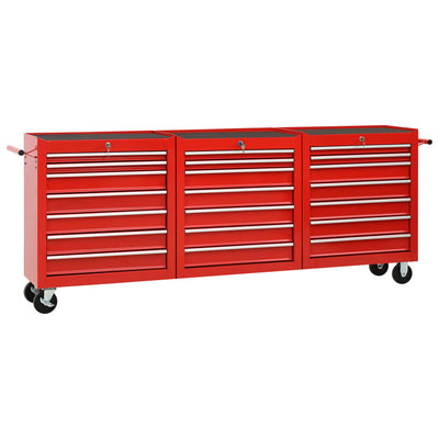 Dealsmate  Tool Trolley with 21 Drawers Steel Red