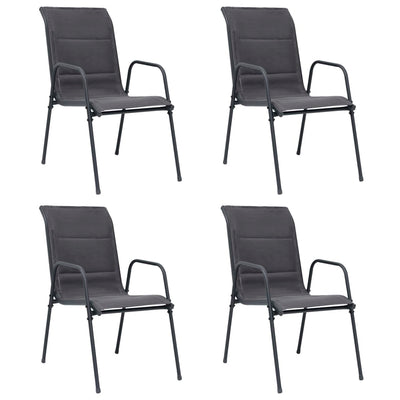 Dealsmate  Stackable Garden Chairs 4 pcs Steel and Textilene Anthracite