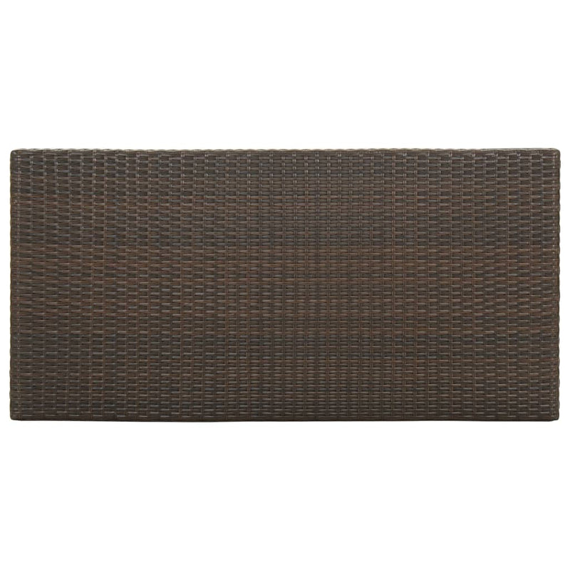 Dealsmate  Bar Table with Storage Rack Brown 120x60x110 cm Poly Rattan