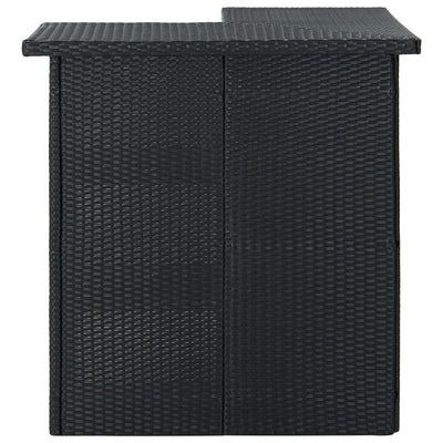 Dealsmate  Corner Bar Table Black 100x50x105 cm Poly Rattan