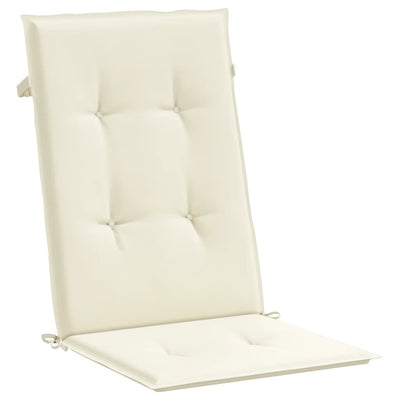 Dealsmate  Garden Highback Chair Cushions 6 pcs Cream 120x50x3 cm Fabric