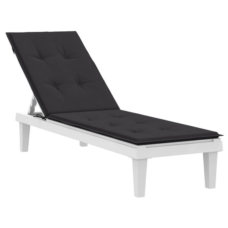 Dealsmate  Deck Chair Cushion Black (75+105)x50x3 cm