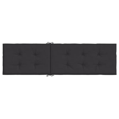 Dealsmate  Deck Chair Cushion Black (75+105)x50x3 cm