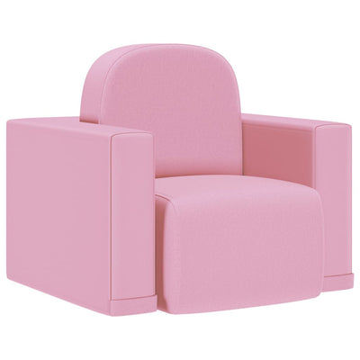 Dealsmate  2-in-1 Children Sofa Pink Faux Leather