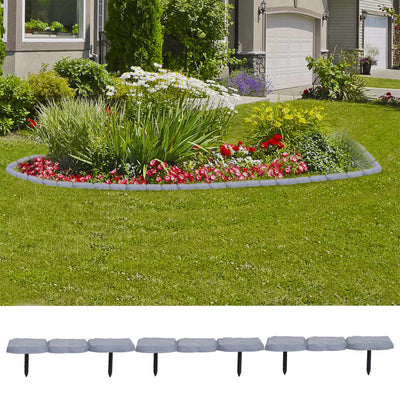 Dealsmate  Lawn Edging with Stakes 30 pcs PP