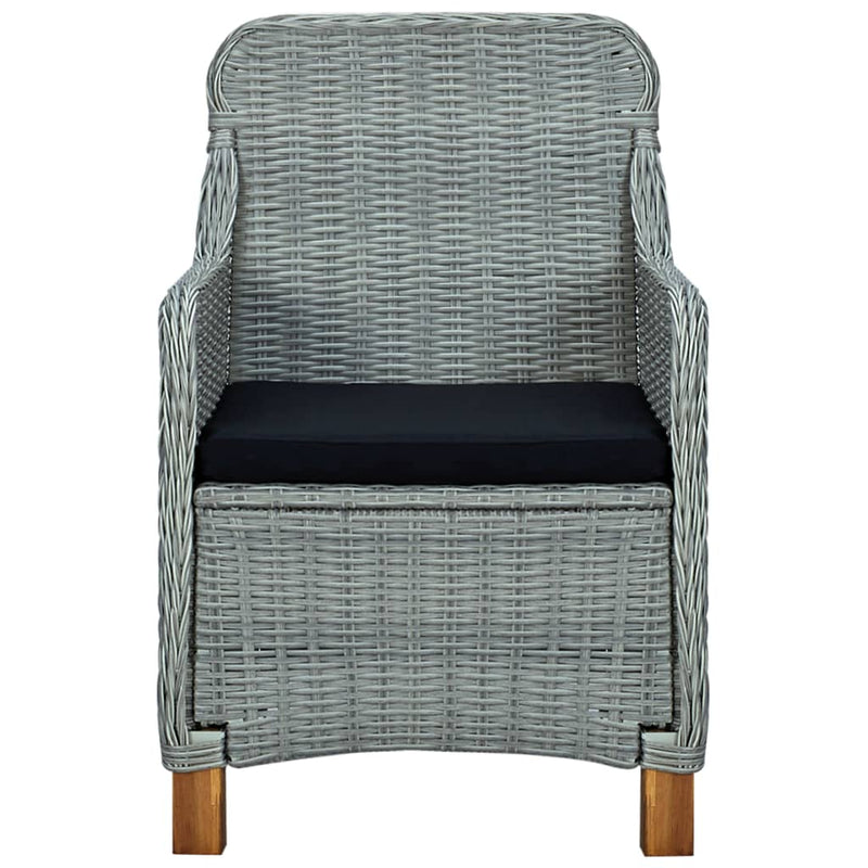 Dealsmate  Garden Chairs with Cushions 2 pcs Poly Rattan Light Grey
