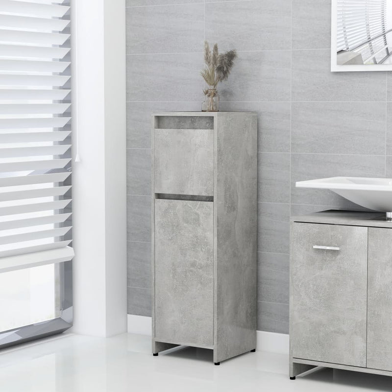 Dealsmate  3 Piece Bathroom Furniture Set Concrete Grey Chipboard