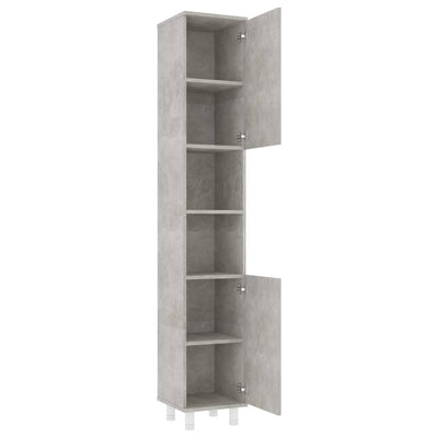 Dealsmate  3 Piece Bathroom Furniture Set Concrete Grey Engineered Wood