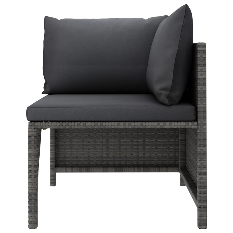 Dealsmate  Sectional Corner Sofa with Cushions Grey Poly Rattan