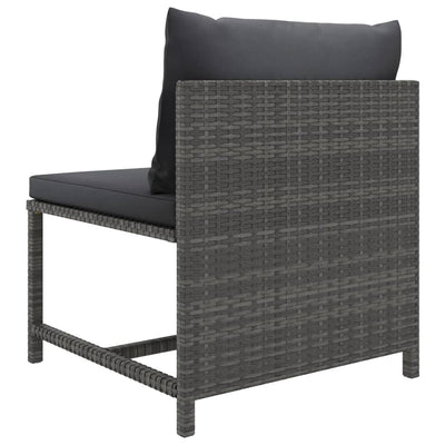 Dealsmate  Sectional Middle Sofa with Cushions Grey Poly Rattan
