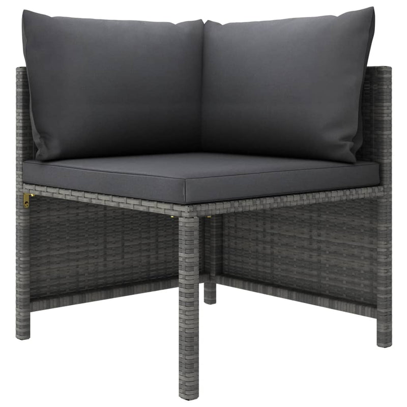 Dealsmate  4-Seater Garden Sofa with Cushions Grey Poly Rattan