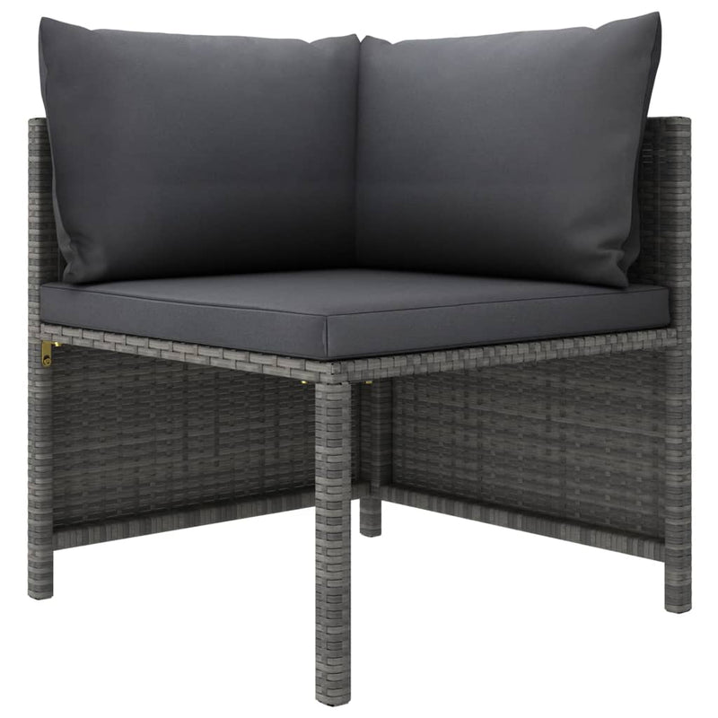 Dealsmate  5 Piece Garden Sofa Set with Cushions Grey Poly Rattan