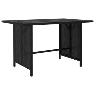 Dealsmate  Garden Dining Table Black 110x70x65 cm Poly Rattan