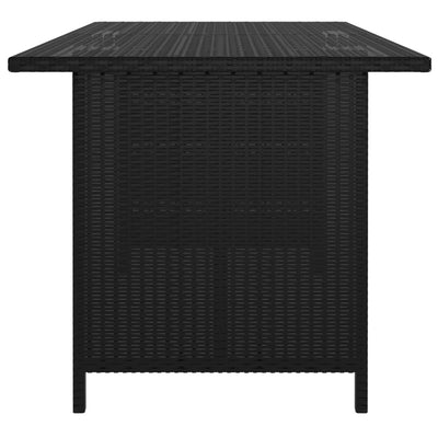 Dealsmate  Garden Dining Table Black 110x70x65 cm Poly Rattan