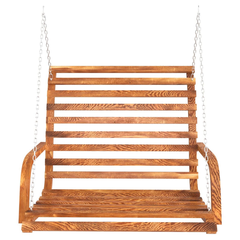 Dealsmate  Swing Bench Solid Bent Wood with Teak Finish 126x63x92 cm