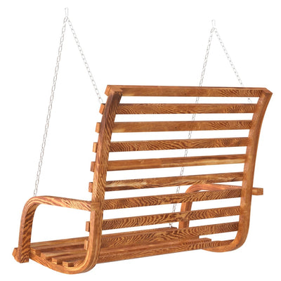 Dealsmate  Swing Bench Solid Bent Wood with Teak Finish 126x63x92 cm