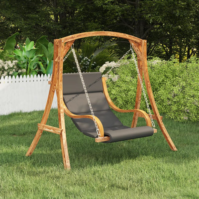 Dealsmate  Swing Chair with Cushion Solid Bent Wood with Teak Finish