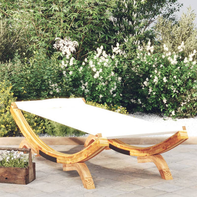 Dealsmate  Outdoor Lounge Bed 100x188.5x44 cm Solid Bent Wood Cream