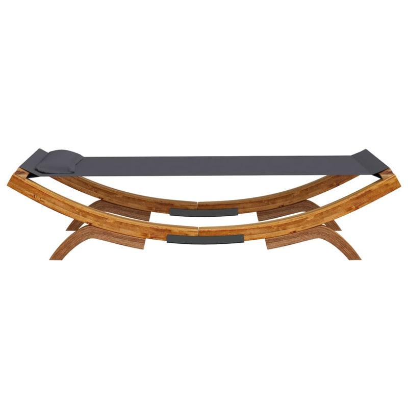 Dealsmate  Outdoor Lounge Bed 100x188.5x44 cm Solid Bent Wood Anthracite