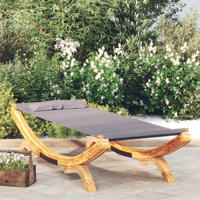 Dealsmate  Outdoor Lounge Bed 100x188.5x44 cm Solid Bent Wood Anthracite