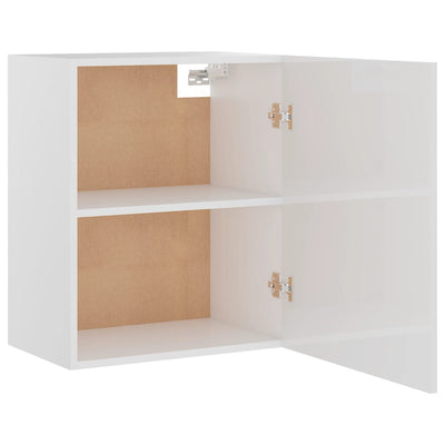 Dealsmate  Hanging Cabinets 2 pcs High Gloss White 50x31x60 cm Engineered Wood