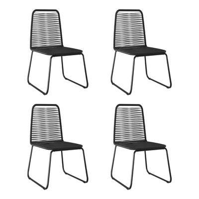 Dealsmate  Outdoor Chairs 4 pcs Poly Rattan Black