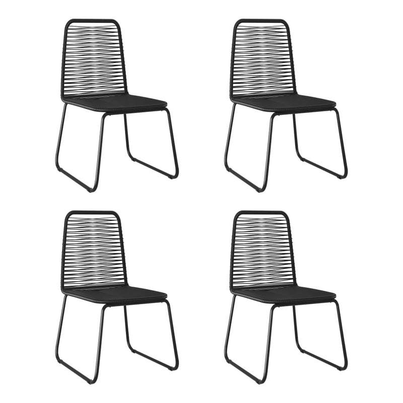 Dealsmate  Outdoor Chairs 4 pcs Poly Rattan Black