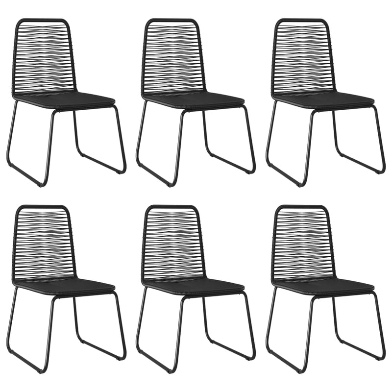 Dealsmate  Outdoor Chairs 6 pcs Poly Rattan Black