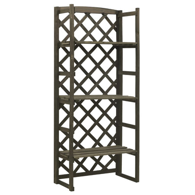 Dealsmate  Plant Stand with Trellis Grey 60x30x140 cm Solid Firwood