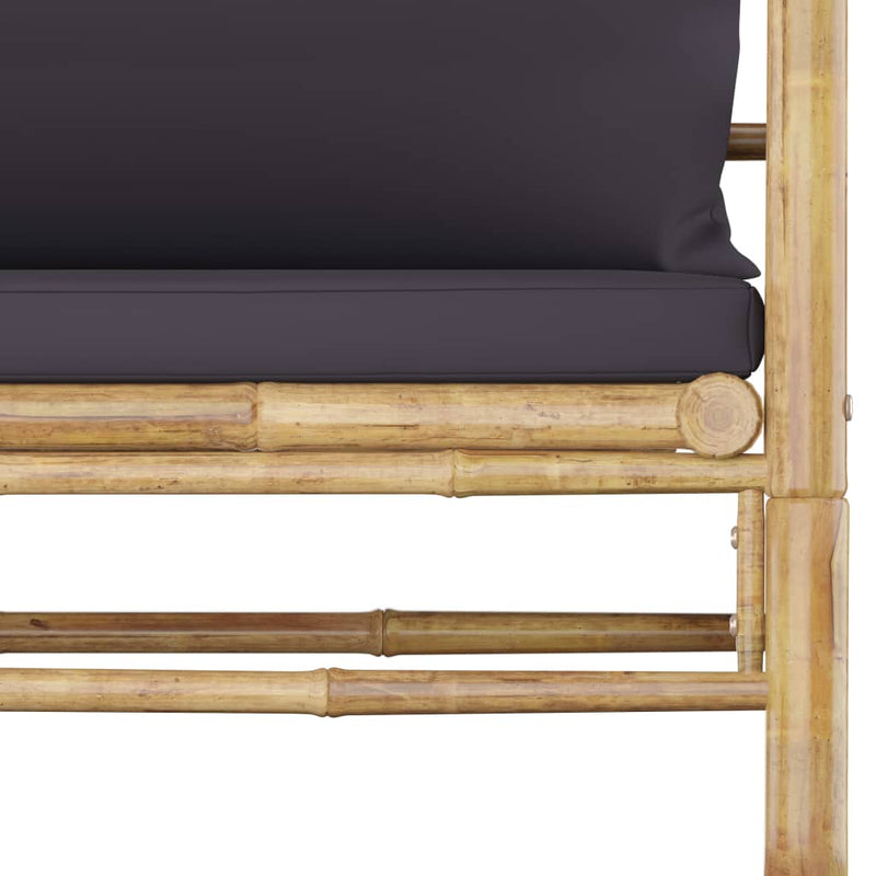 Dealsmate  Garden Sofa with Dark Grey Cushions Bamboo