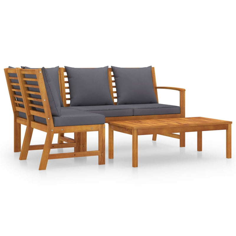 Dealsmate  4 Piece Garden Lounge Set with Cushion Solid Acacia Wood