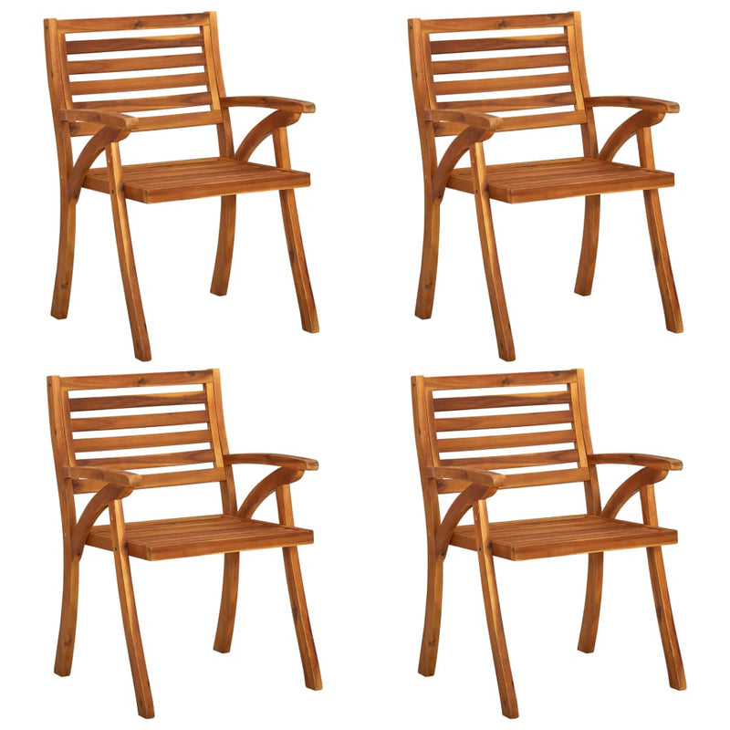 Dealsmate  5 Piece Garden Dining Set Solid Acacia Wood