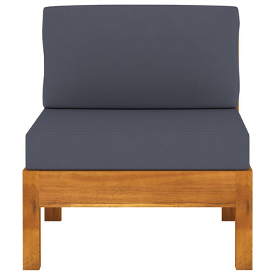 Dealsmate  3-Seater Garden Sofa with Dark Grey Cushions Acacia Wood
