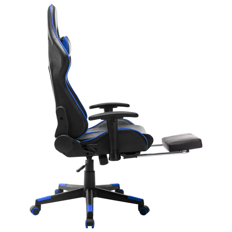 Dealsmate  Gaming Chair with Footrest Black and Blue Artificial Leather