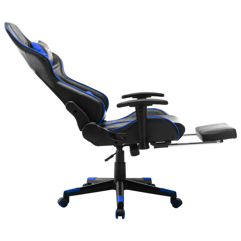 Dealsmate  Gaming Chair with Footrest Black and Blue Artificial Leather