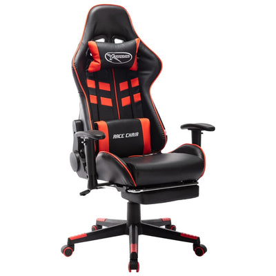 Dealsmate  Gaming Chair with Footrest Black and Red Artificial Leather