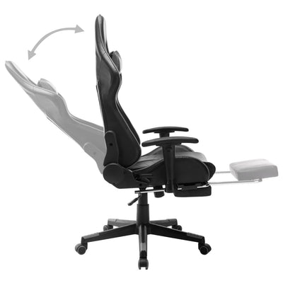Dealsmate  Gaming Chair with Footrest Black and Grey Artificial Leather