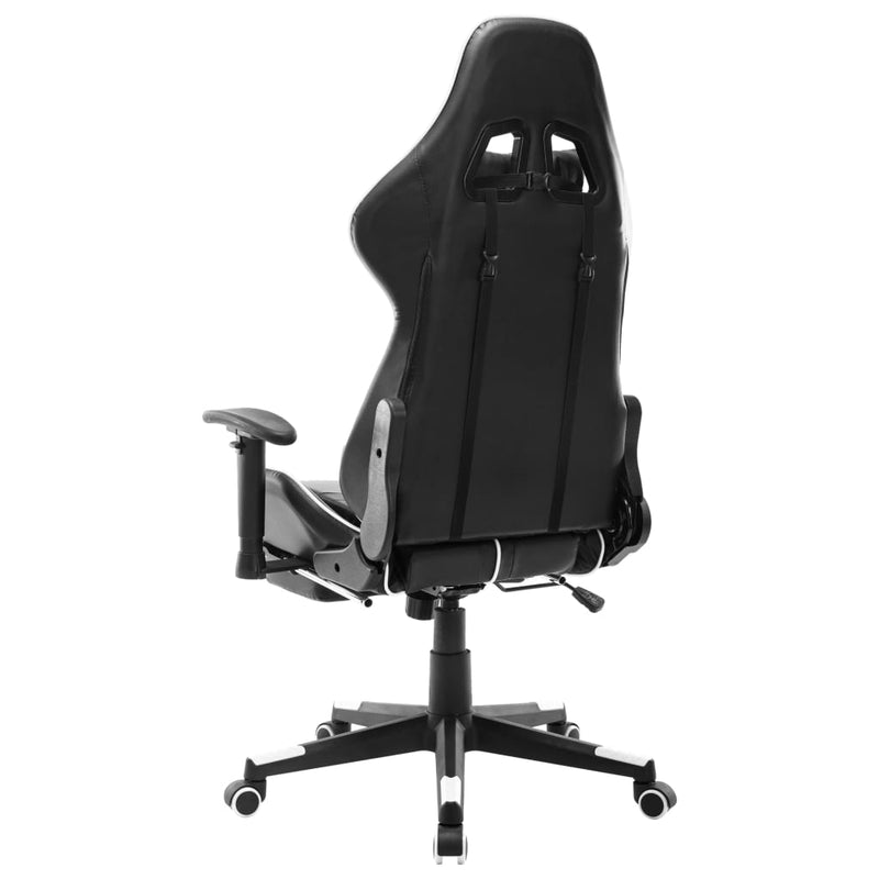 Dealsmate  Gaming Chair with Footrest Black and White Artificial Leather