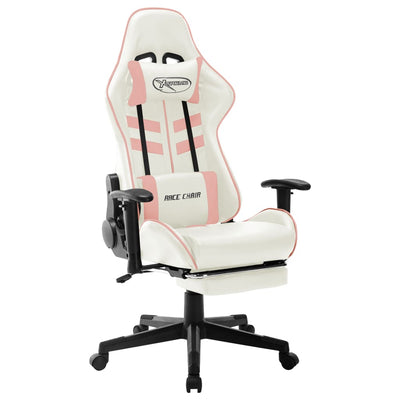 Dealsmate  Gaming Chair White and Pink Artificial Leather